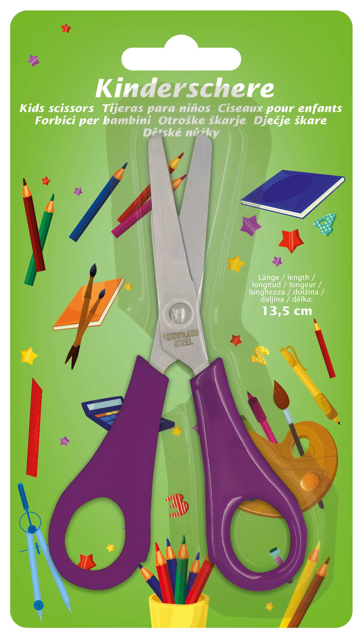 921-08 KLEIBER CHILDRENS SCISSORS APPROX 135mm VIOLET