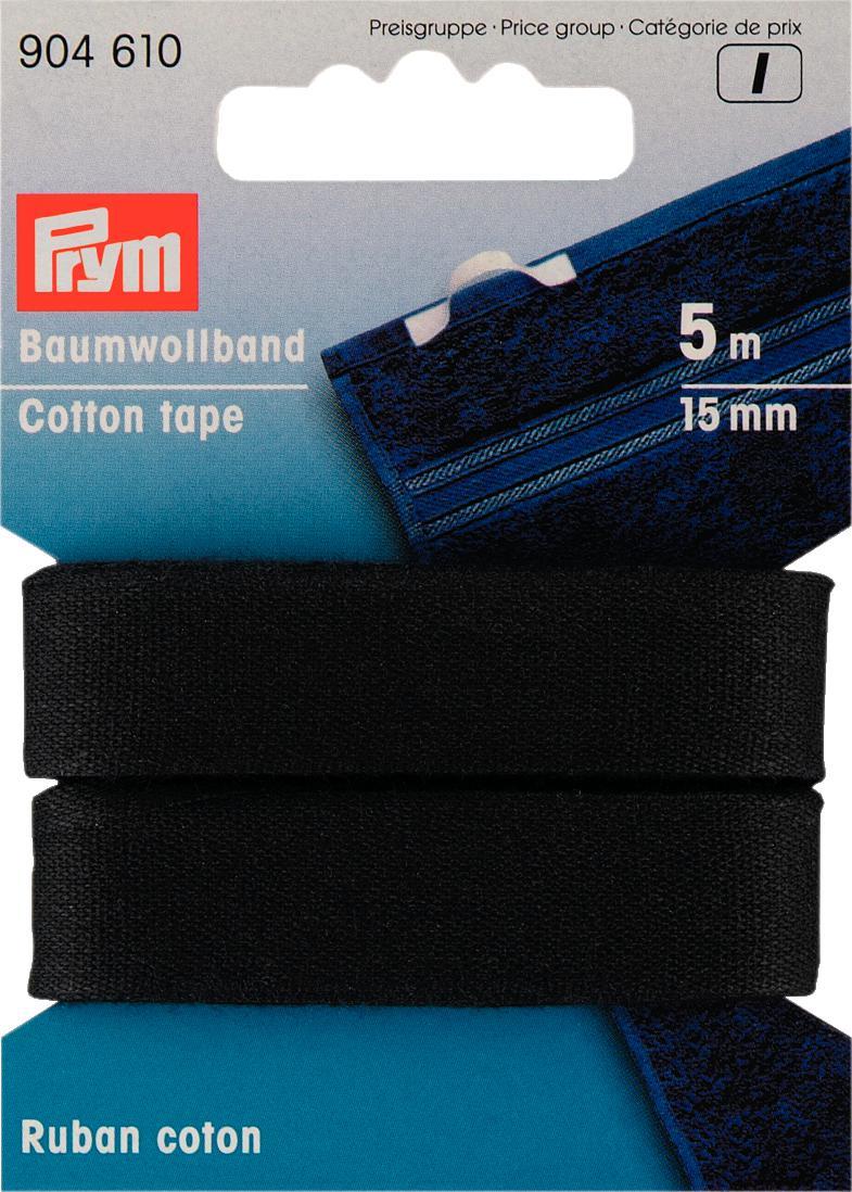 P904610 - **Cotton Tape 15 mm black x 5mtr