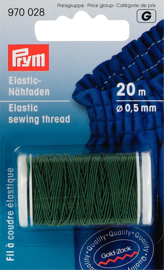 P970028 - **Elastic Sewing Thread 0.5mm moss green x 20m