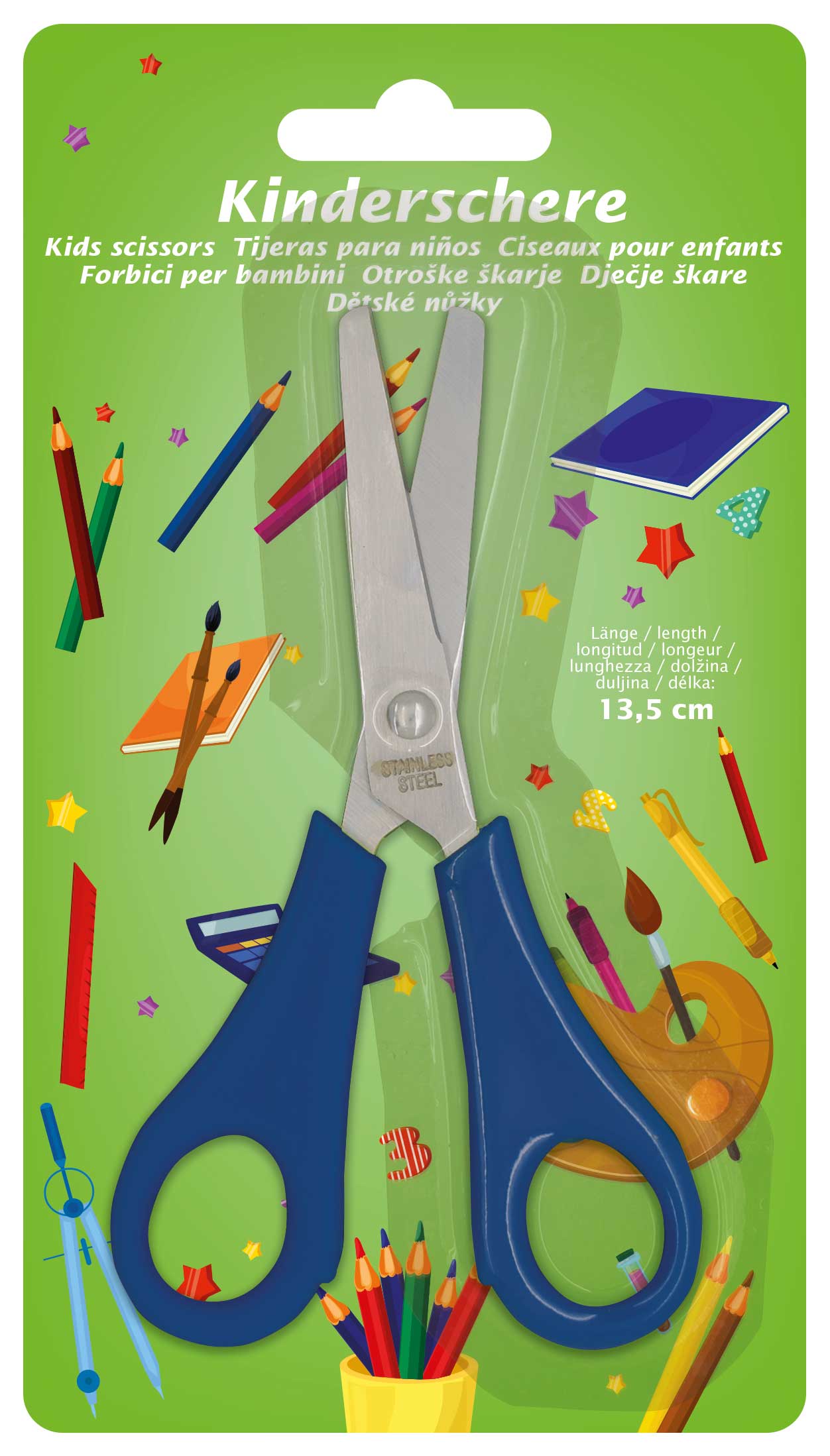 921-10 KLEIBER CHILDRENS SCISSORS APPROX 135mm BLUE