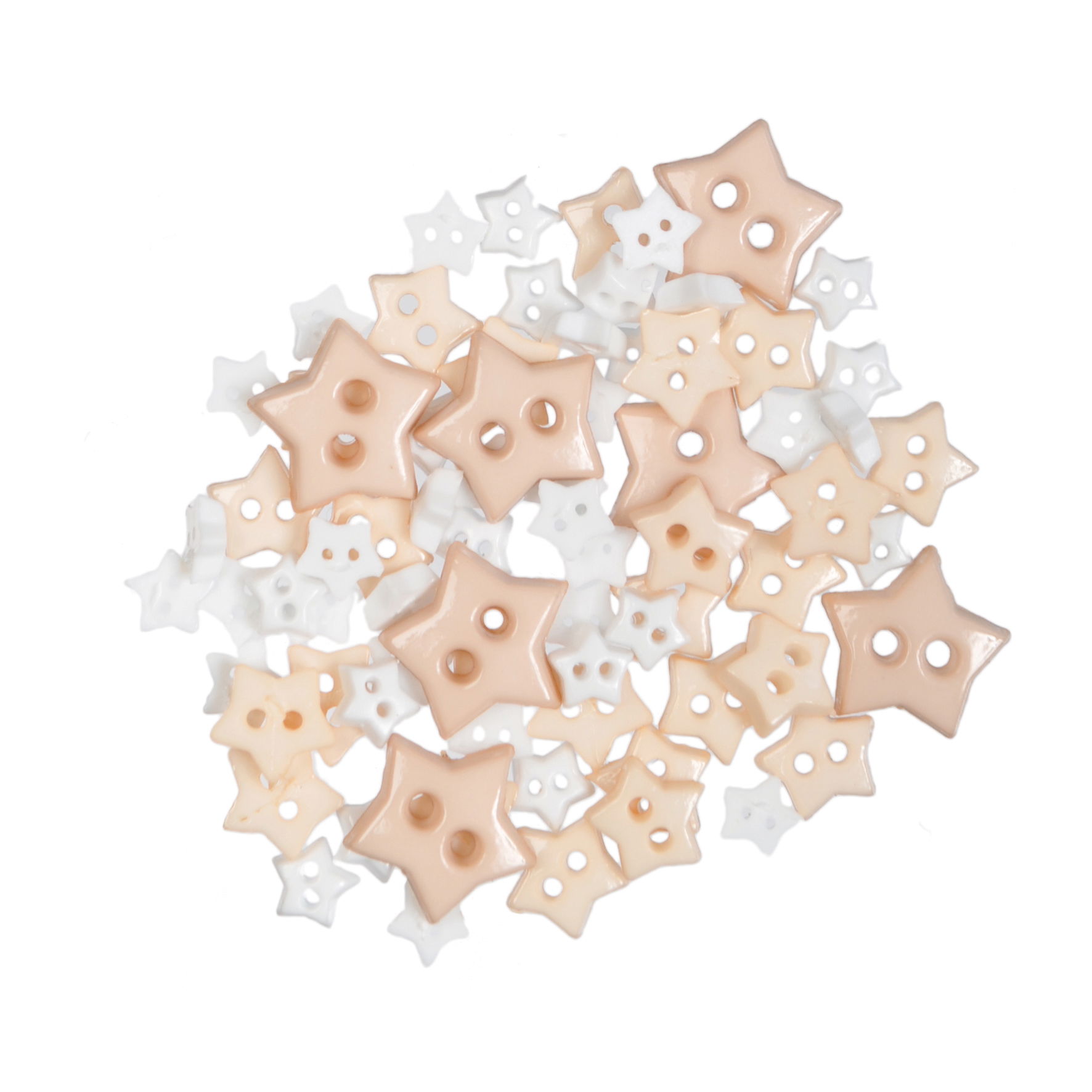 B6167-1 - MINI CRAFT BUTTONS 2.5g  STAR COL 1 WHITE