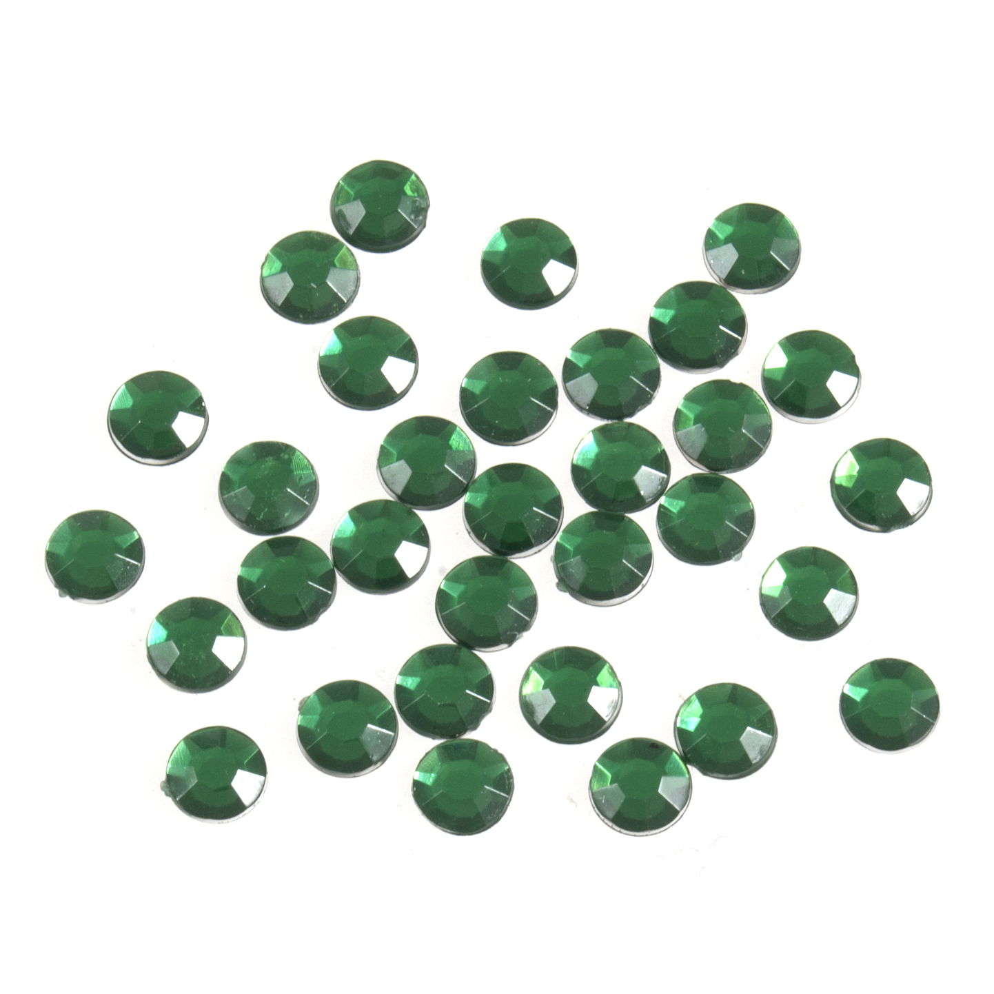 B6014-26 - ACRYLIC STONES 7mm ROUND (50pcs) 26 GREEN