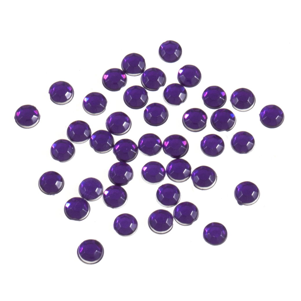 B6012-14 - ACRYLIC STONES 4mm ROUND (100pcs) 14 PURPLE