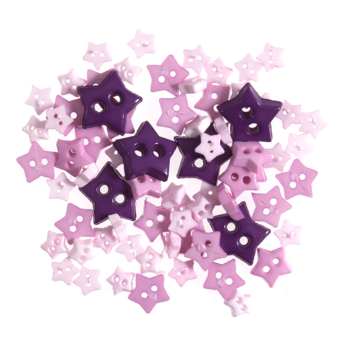 B6167-11 - MINI CRAFT BUTTONS - STARS LILAC