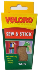 V60257  **VELCRO HOOK AND LOOP SEW/STICK 20MM X 50CM ECRU