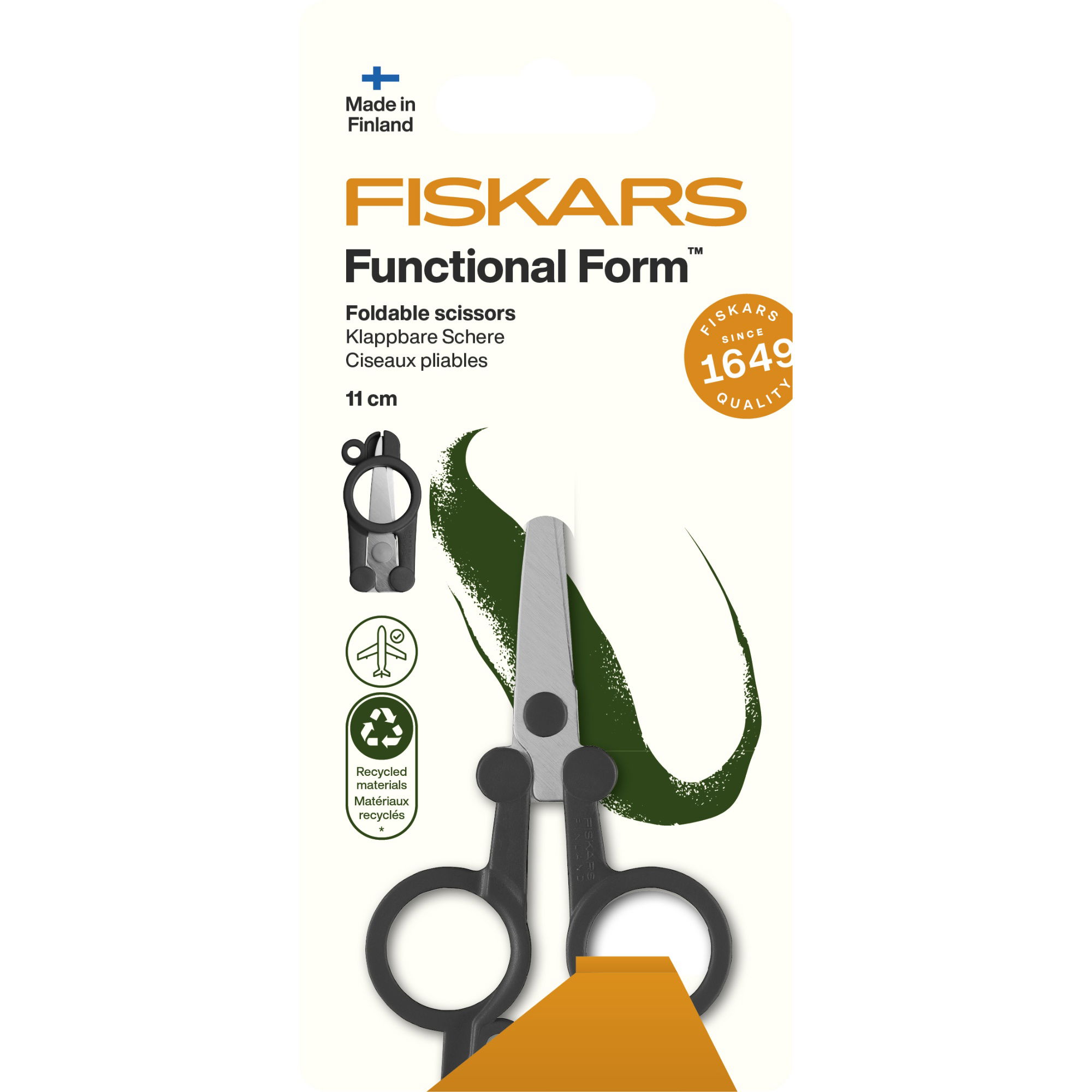 1075352  FISKARS FUNCTIONAL FORM FOLDABLE SCISSORS 11CM