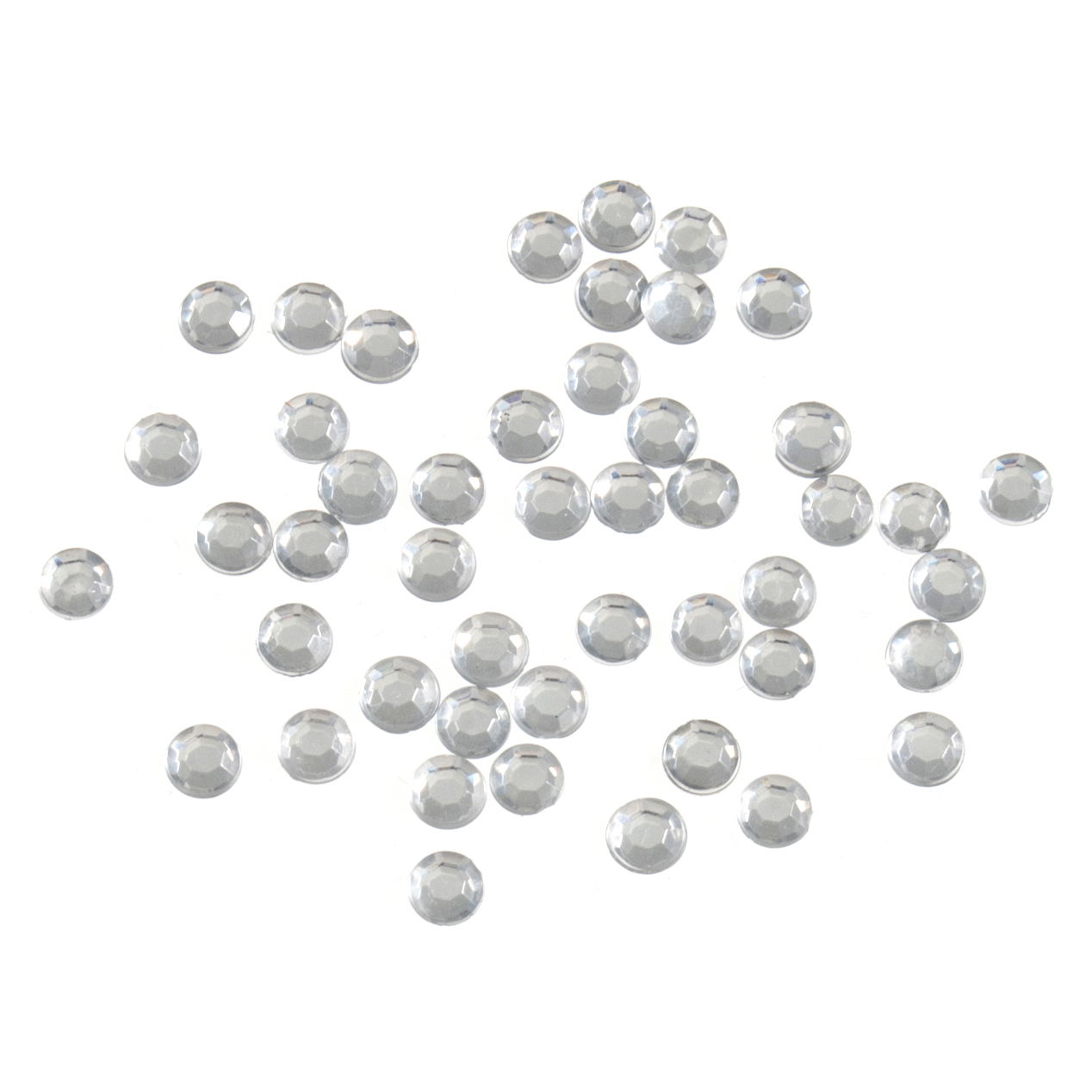 B6012-1 - ACRYLIC STONES 4mm ROUND (100pcs)  1 CLEAR