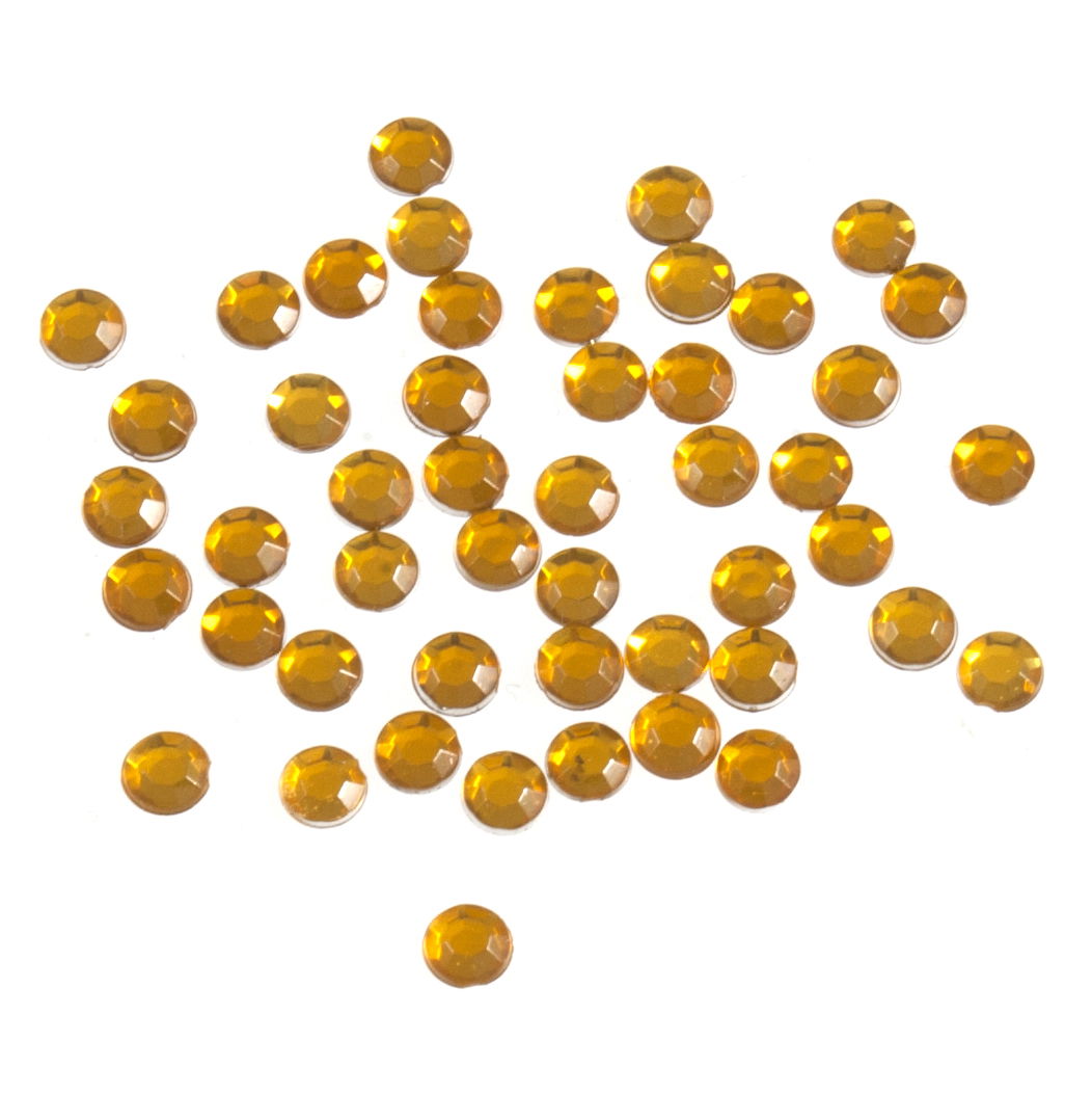 B6012-4 - ACRYLIC STONES 4mm ROUND (100pcs) 4 GOLD