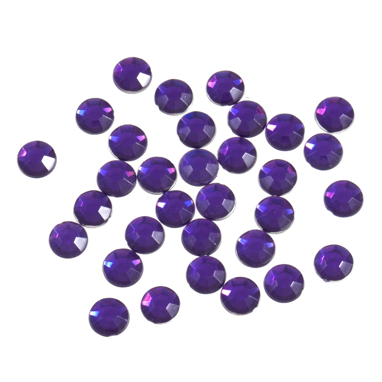 B6014-14 - B6014/17 - ACRYLIC STONES 7mm ROUND (50pcs) 14 PURPLE