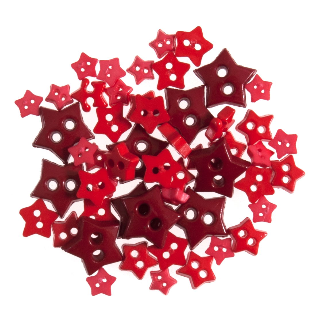 B6167-8 - MINI CRAFT BUTTONS - STARS RED