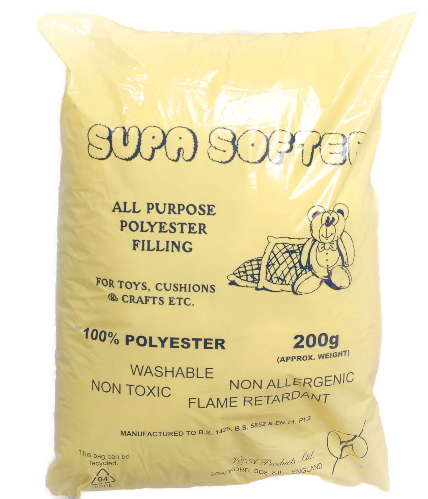 22E25 - SUPER SOFTEE STANDARD TOY FILL 200G (YELLOW/BLUE)