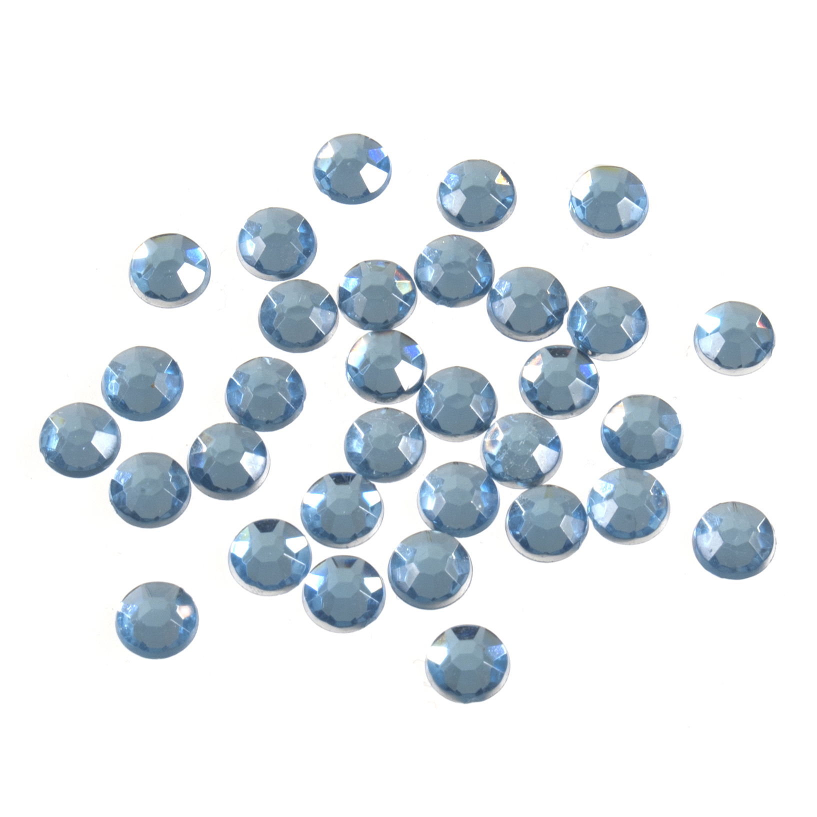 B6014-17 - ACRYLIC STONES 7mm ROUND (50pcs) 17 BLUE