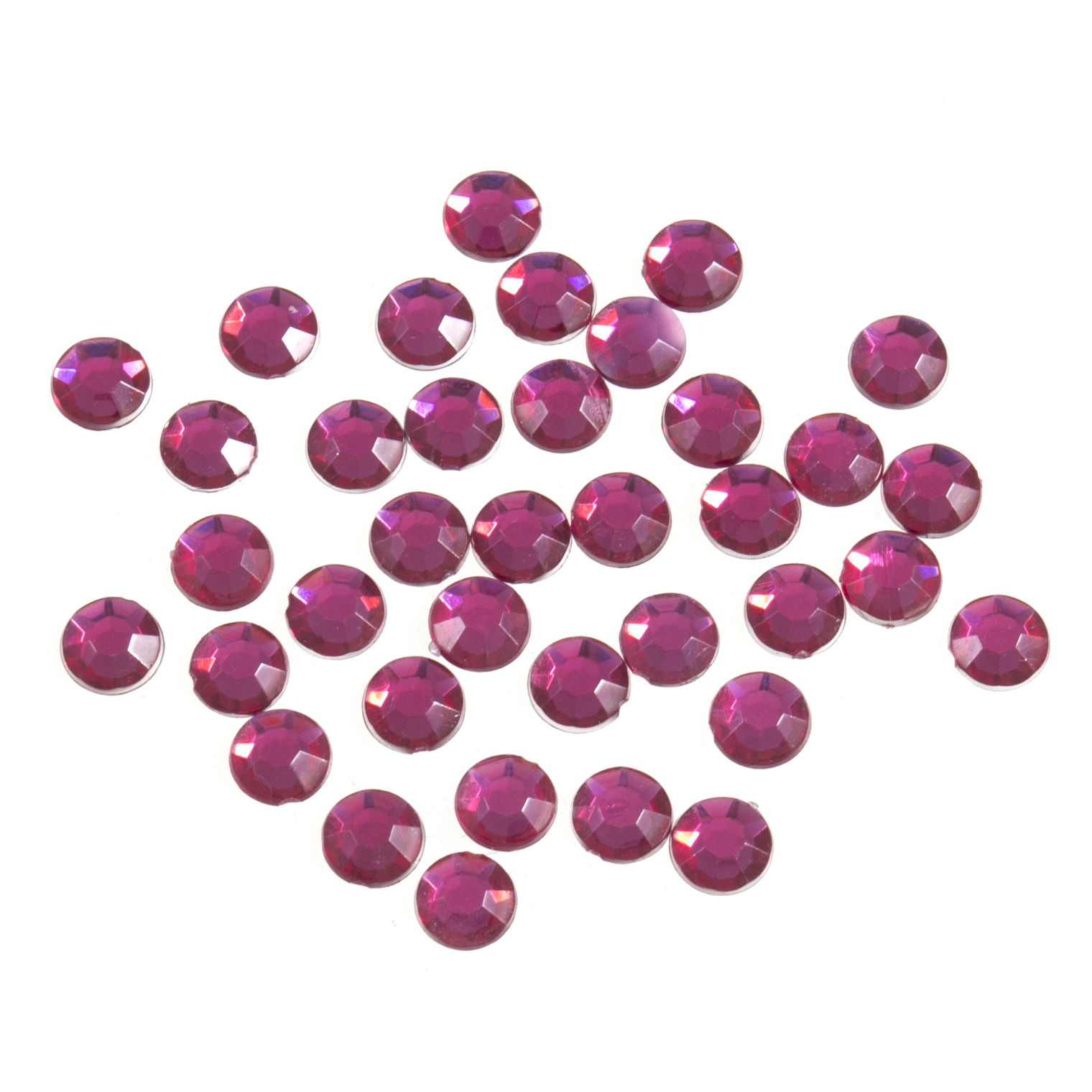 B6014-7 - ACRYLIC STONES 7mm ROUND (50pcs) 7 CERISE