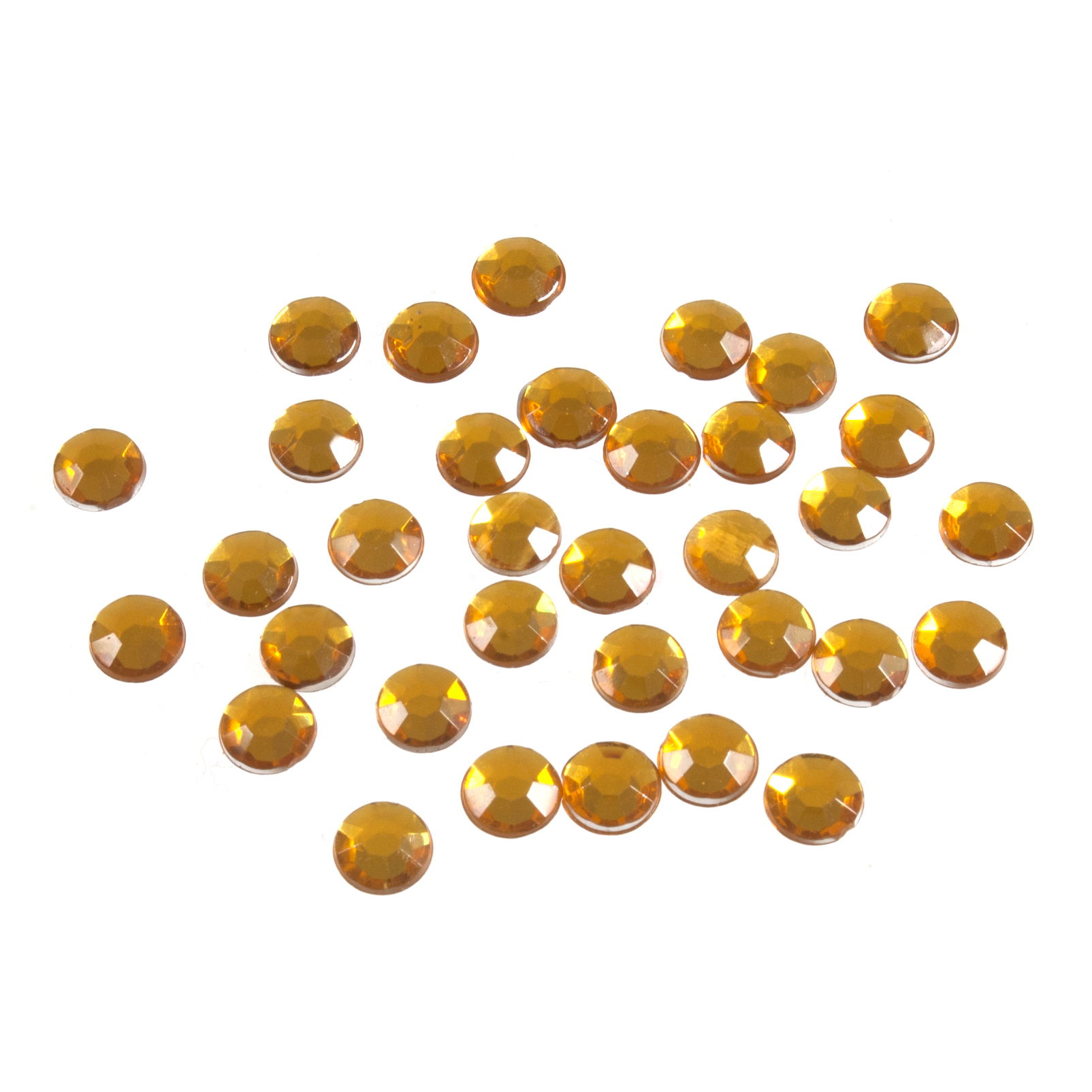 B6014-4 - ACRYLIC STONES 7mm ROUND (50pcs) 4 GOLD