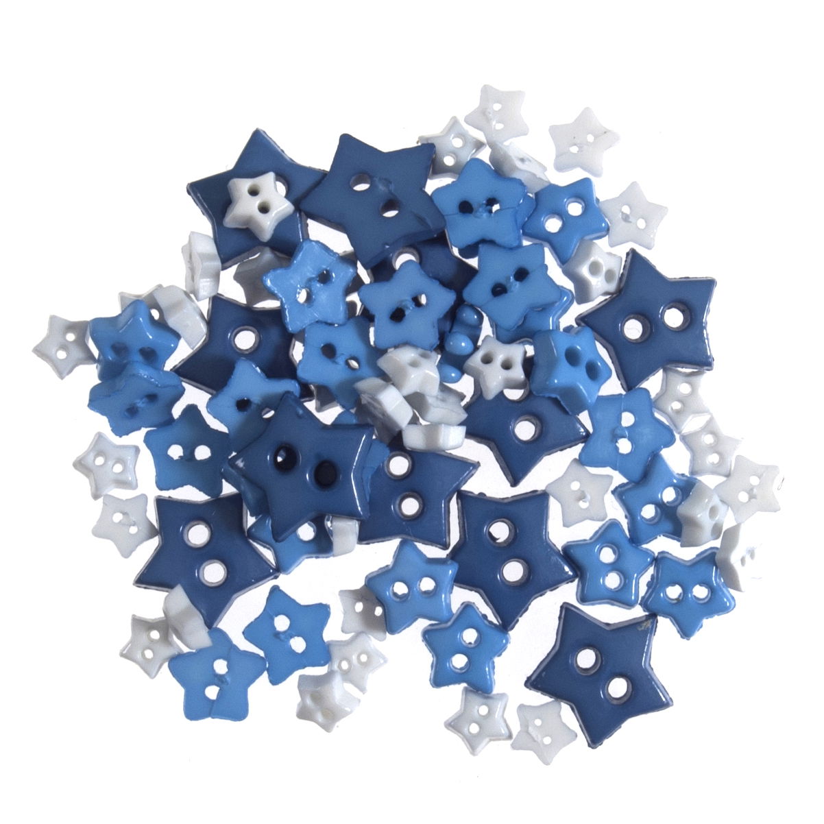 B6167-15 - MINI CRAFT BUTTONS - STARS BLUE