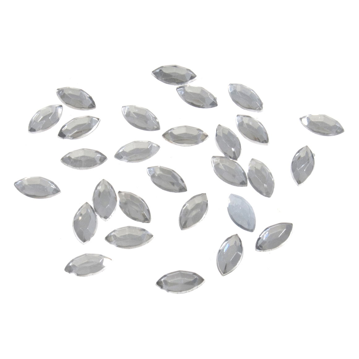 B6039-1 - ACRYLIC STONES 8x4mm OVAL (30pcs) 1 CLEAR